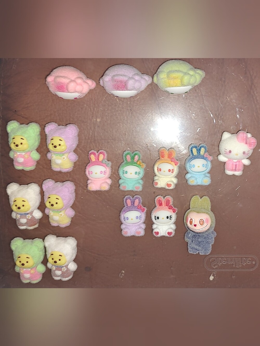 New! DIY Fuzzy Winnie The Pooh/HK/Labubu Charms/Pen Toppers/Keychains